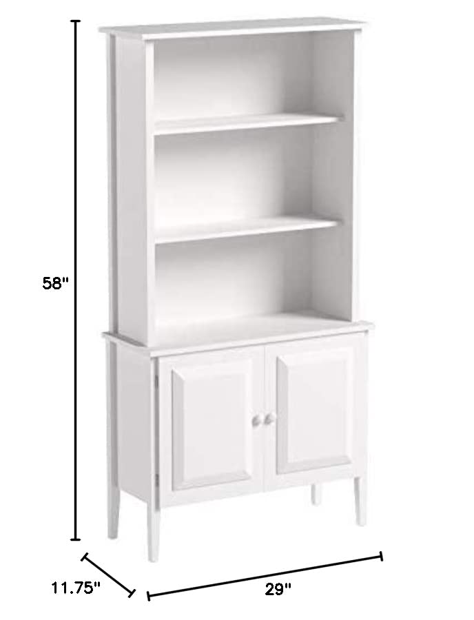 Kings Brand Furniture Wood Bookcase with Doors, White | The Storepaperoomates Retail Market - Fast Affordable Shopping