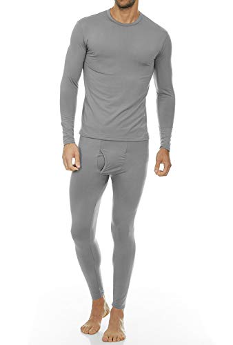 Thermajohn Long Johns Thermal Underwear for Men Fleece Lined Base Layer Set for Cold Weather (Medium, Grey)