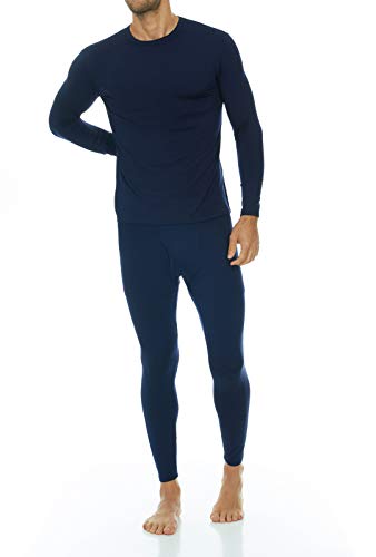 Thermajohn Long Johns Thermal Underwear for Men Fleece Lined Base Layer Set for Cold Weather (Large, Navy)