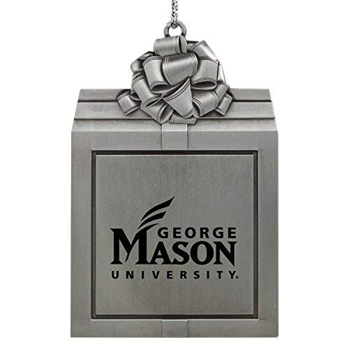 LXG, Inc. George Mason University -Pewter Christmas Holiday Present Ornament-Silver