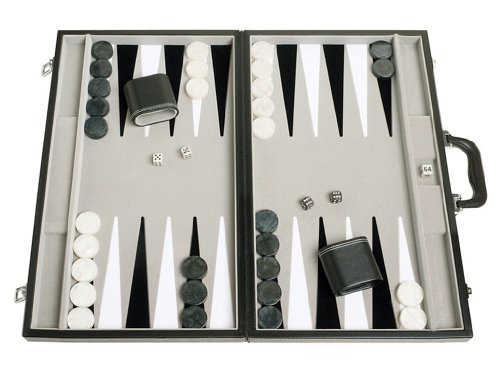 21″ Tournament Backgammon Set – Velvet Playing Field, Large Black Board