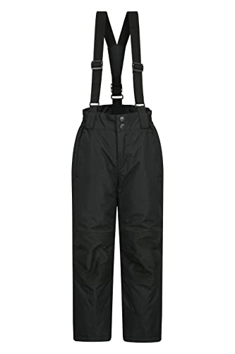 Mountain Warehouse Raptor Kids Snow Ski Pants – Detachable Suspenders Black 5-6 Years