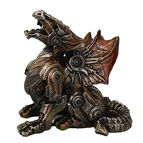 Steampunk Metal and Gears Dragon Figurine Mythical Fantasy Decoration Steam Punk