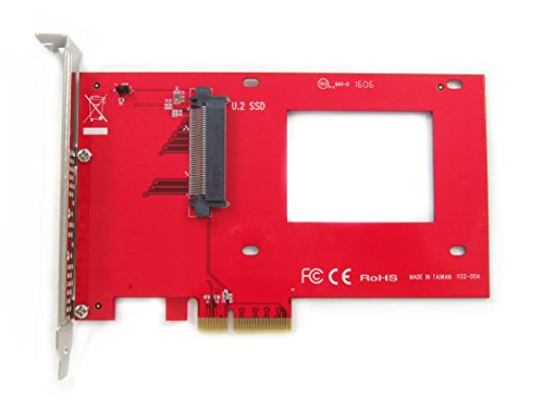 Ableconn PEXU2-132 NVMe 2.5-inch U.2 (SFF-8639) SSD PCIe x4 Carrier Adapter Card – Support Intel 750 2.5-inch U.2 SFF SSD