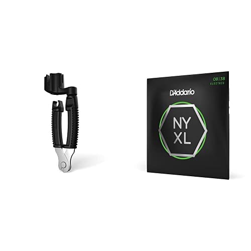 D’Addario NYXL0838 Electric Guitar Strings, Extra Super Light, 8-38 and Pro-Winder String Cutter Bundle