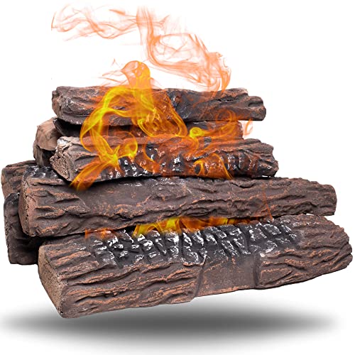 Gas Fireplace Logs | Faux Fireplace Logs for Gas Fireplace. Ventless Gas Logs for Fireplace Natural Gas. Fireplace Logs for Fireplace Indoor. Ceramic Fake Logs