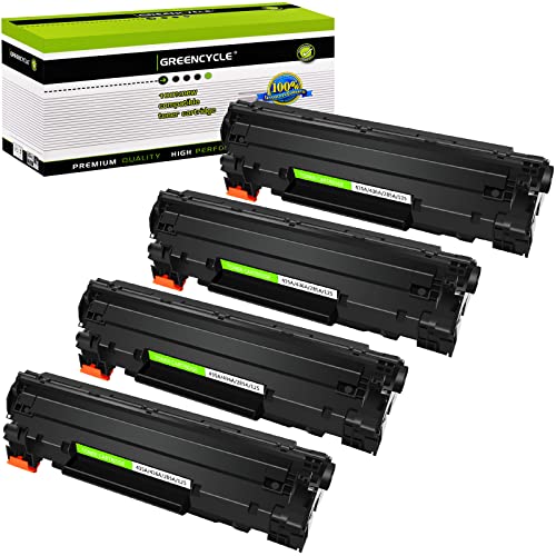greencycle High Yield Compatible 35A CB435A Toner Cartridge Replacement for Laserjet P1002 P1003 P1004 P1005 P1006 P1007 P1009 Series Printers ( Black, 4 Pack )