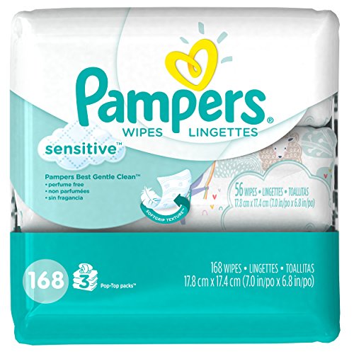 Pampers Baby Wipes Sensitive 3X Pop-Top Packs, 168 Count