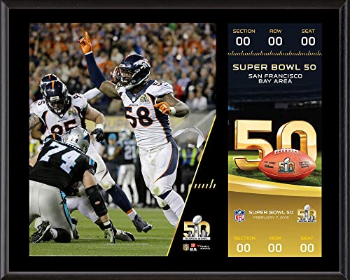 Denver Broncos 12″ x 15″ Super Bowl 50 Champions Sublimated Plaque with Replica Ticket – NFL Team Plaques and Collages