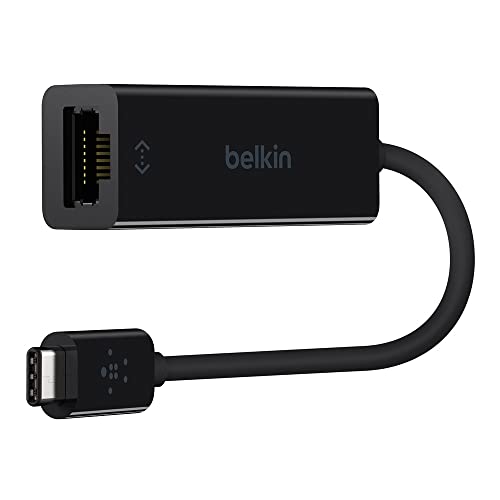 Belkin USB C To Ethernet Adapter – Gigabit Ethernet Port Compatible with USB C Devices – USB C to Ethernet Cable For MacBook Pro & Dell XPS 13” Laptops – Ethernet USB C Hub – Ethernet USB C Adapter