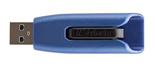Verbatim 256GB USB 3.0 Store ‘n’ Go V3 Max Flash Drive – Cap-Less & PC / Mac Compatible – Blue