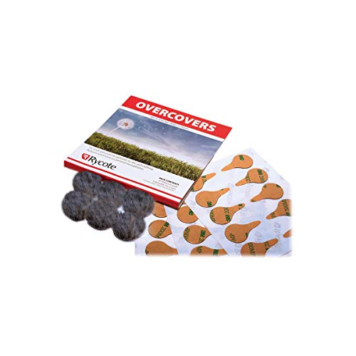 Rycote 6x Fur Discs Overcovers with 30x Adhesive Stickies for Lavalier Mics, Gray