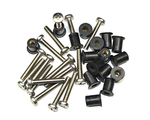 Bike Boltz Scotty Style Wellnuts 16 Pack Boat, Kayak, and Canoe Marine Hardware Fasteners (Silver) | The Storepaperoomates Retail Market - Fast Affordable Shopping