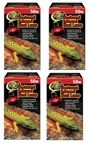 Zoo Med Nocturnal Infrared Incandescent Heat Lamps 50 Watts (4 Pack)
