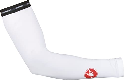 Castelli Unisex UPF 50+ Light Arm Sleeves | Men’s & Women’s UPF 50 Breathable Sleeve for Cycling, Road Biking & Gravel Riding – White – Small