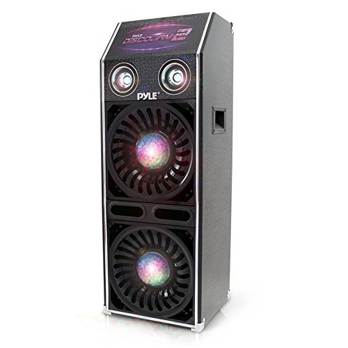 Pyle DJ Dance Passive Speaker System – 1500 Watts Power PA Stereo Dual 10” Woofer 3” Tweeter Full Range Stereo Sound Built-in Flashing Color Lights MP3 File Compatibility – Pyle PSUFM1070P