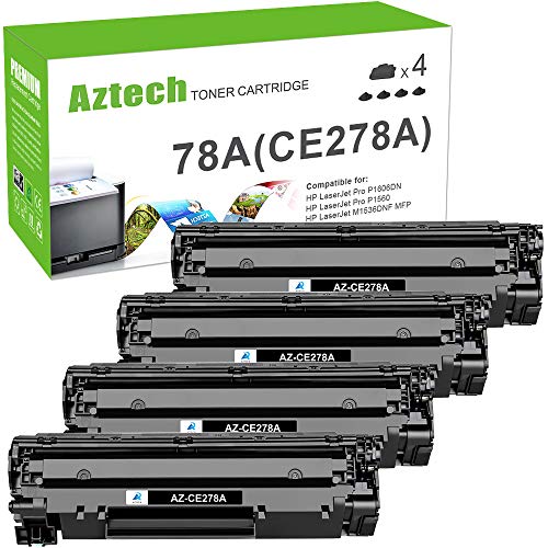 Aztech Compatible for CE278A Toner Cartridge Replacement for HP 78A for HP P1606dn 1606dn M1536dnf 1536dnf MFP P1606 1606dn P1536 P1566 Toner Cartridge Printer Ink (Black, 4-Pack)