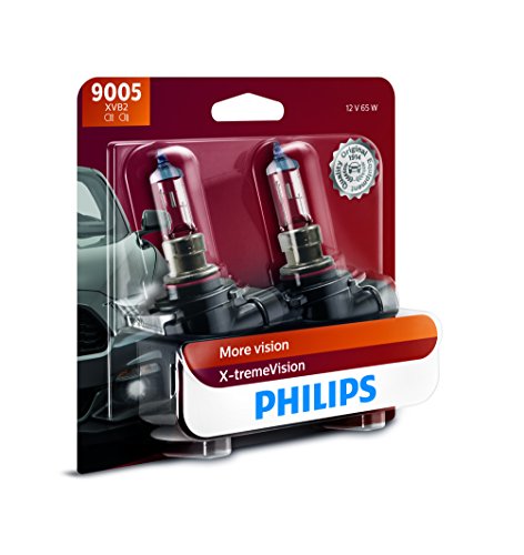 Philips Automotive Lighting 9005 X-tremeVision Upgrade Headlight Bulb with up to 100% More Vision, 2 Pack, 9005XVB2