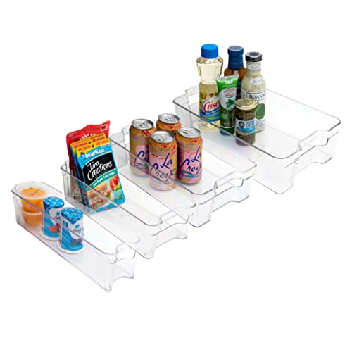 Dial Industries, Inc.Fridge, Kitchen Pantry Stackable Organizer Bins, Set of 4, Assorted Sizes