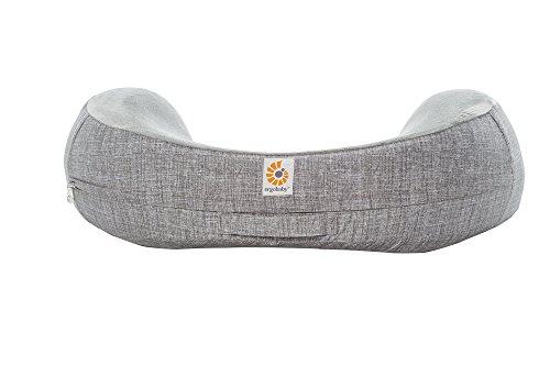 Ergobaby Breastfeeding Pillow with Cover, Natural Curve, Heathered Grey