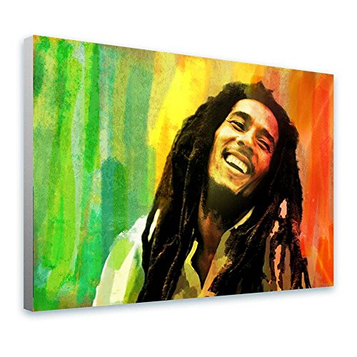 Alonline Art – Bob Marley #1 Jamaican Reggae by Alonline DSN | Print on Canvas | Ready to Frame (Synthetic, Rolled) | 32″x24″ – 81x61cm | Wall Art Home Decor for Bedroom or for Bedroom | HD Picture