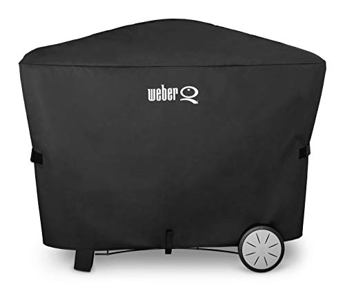 Weber Q 2000 and 3000 Series with Cart Grill Cover, Heavy Duty and Waterproof, Fits Grill Widths Up To 50 Inches