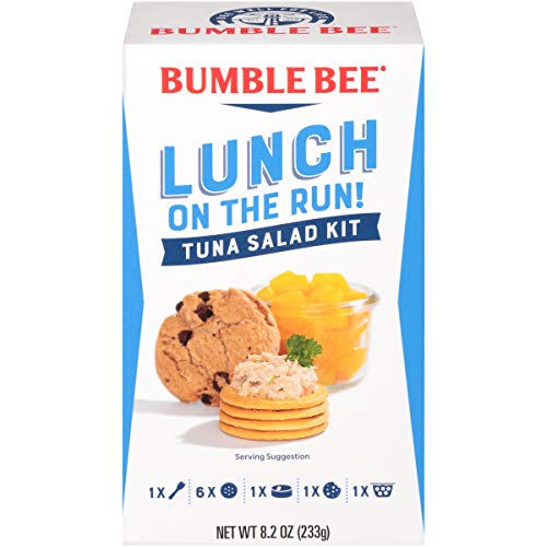 Bumble Bee Lunch On The Run Tuna Salad with Crackers Kit, 8.2 oz (Pack of 4) – Ready to Eat, Includes Crackers, Cookie & Peaches – Wild Caught Tuna – Shelf Stable & Convenient Source of Protein