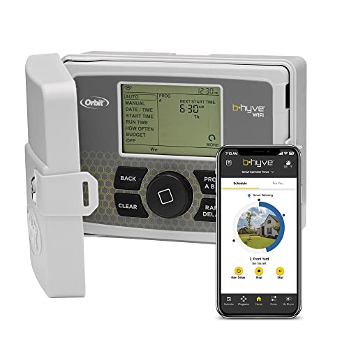 Orbit 57950 B-hyve Smart 12-Zone Indoor/Outdoor Sprinkler Controller, Compatible with Alexa Gray