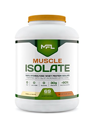 MFL 100% Isolate Protein l 30g of Protein l 12g Amino Acids l Keto Friendly l Low Carbs l 5 lbs. (Vanilla Bean)