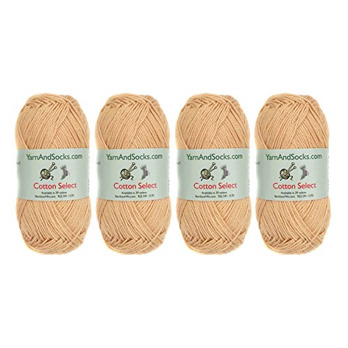 JubileeYarn Cotton Select Yarn – Sport Weight – 50g/Skein – Pumpkin Spice – 4 Skeins