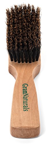 GranNaturals Mens Boar Bristle Hair Brush – Natural Wooden Club Style Wave Brush for Men – Styling Beard Hairbrush for Fine, Thin or Thick Hair