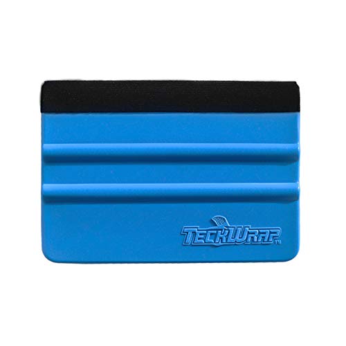 TECKWRAP Plastic Felt Edge Squeegee 4 Inch for Car Vinyl Scraper Decal Applicator Tool 1 pcs (with Black Felt Edge)