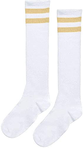 Amscan Striped Knee High Socks-2 Pcs, One Size, Gold