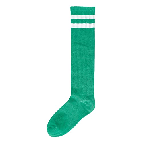 Amscan 395892.03 Green Knee High Socks with White Stripes, 19″