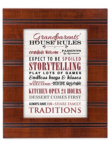 Cottage Garden Grandparents’ House Rules Wood Finish 8 x 10 Framed Wall Art Plaque