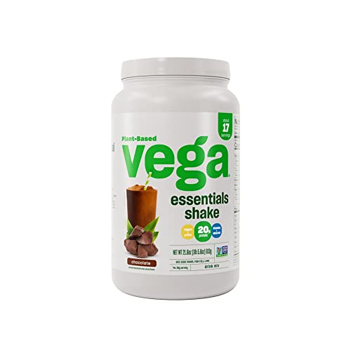 Vega Essentials Vegan Protein Powder Chocolate (17 Servings) – Superfood Ingredients, Vitamins, Antioxidants, Low Carb, Dairy Free Pea Protein for Women & Men 1.4lbs (Packaging May Vary)
