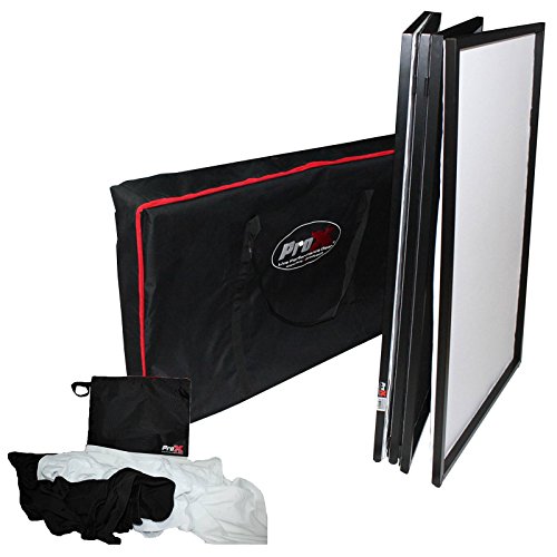 ProX XF-4X3048 DJ FACADE 4x Black Collapse and Go Facade Panels with Carry Bag, Black & White Scrims