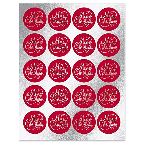 Foil Merry Christmas Sticker Seals – Set of 40, 2 Sheets, Merry Christmas Red Envelope Seals