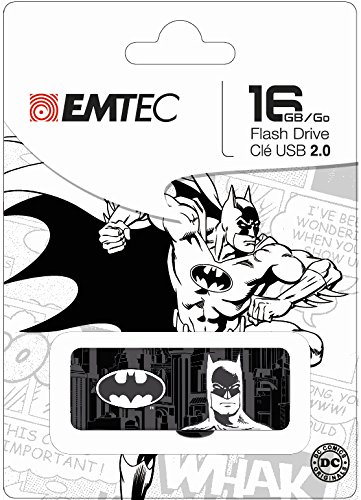 Emtec Black & White 16GB USB 2.0 SuperHero Flash Drive (ECMMD16GM700SP03)(Design may vary – Super Man, Batman, Wonder Women)