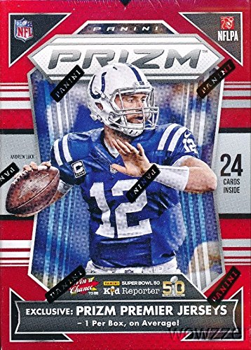 2015 Panini Prizm NFL Football Factory Sealed Retail Box with EXCLUSIVE PRIZM MEMORABILIA Card! Every Pack includes a RC Card! look for RC’s & Autographs of Jameis Winston,Marcus Mariota & Many More!