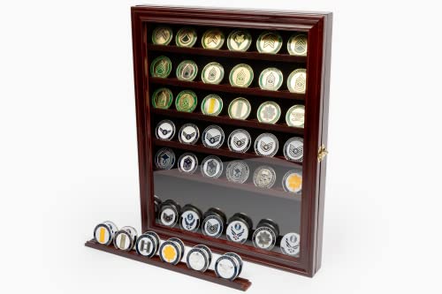 DECOMIL- Military Challenge Coin Holder Cabinet with Lockable Door