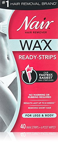 Nair Hair Remover Wax Ready-Strips 40 Count Legs/Body (2 Pack)