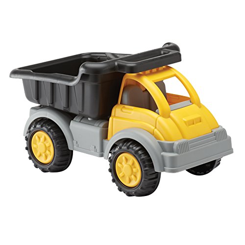 American Plastic Toys Kids’ Yellow Gigantic Dump Truck, Tilting Dump Bed, Knobby Wheels, and Metal Axles Fit for Indoors and Outdoors, Haul Sand, Dirt, or Toys, for Ages 2+