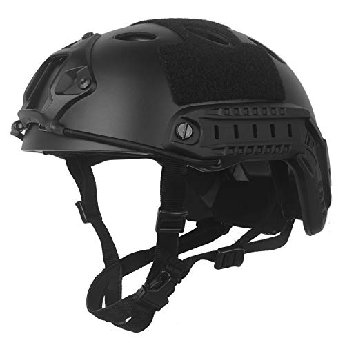 LOOGU Fast PJ Base Jump Protective Helmet with 12-in-1 Headwear(BK)