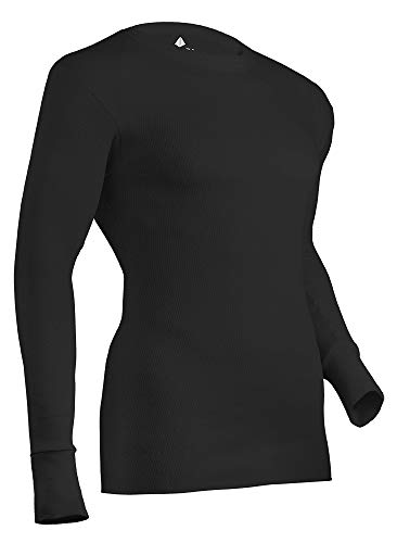 Indera Men’s Expedition Weight Cotton Raschel Knit Thermal Underwear Top, Black, Large