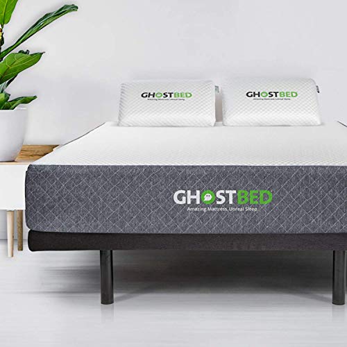 GhostBed Classic 11 Inch Cool Gel Memory Foam & Latex Mattress – Medium-Firm Feel, Made in The USA, Queen