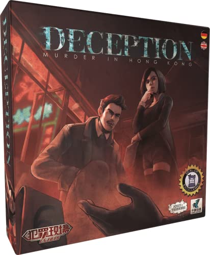 Grey Fox Games Deception: Murder in Hong Kong Board Game, Fast Pace Murder Mystery, 20 min, 4-12 Players, Age 14+ …Who Among You Can See Through The Lies or is Capable of Not Getting Caught