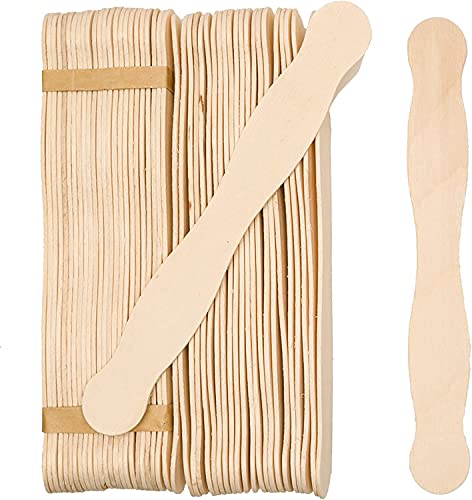 Wooden 8″ Fan Handles, Wedding Programs, or Paint Mixing, Pack 200, Jumbo Craft Popsicle Sticks for Auction Bid Paddles, Wooden Wavy Flat Stems for Any DIY Crafting Supplies Kit, by Woodpeckers