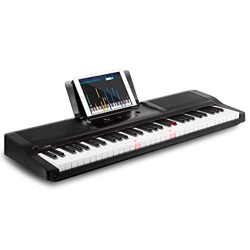 The ONE Smart Piano Keyboard with Lighted Keys, Electronic Piano 61 Keys, Electronic MIDI Keyboard, Home Digital Music Keyboard, Teaching Portable Keyboard Piano, Onyx Black