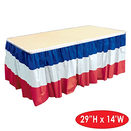Beistle Patriotic Table Skirting, 29″ x 14′, Red/White/Blue | The Storepaperoomates Retail Market - Fast Affordable Shopping